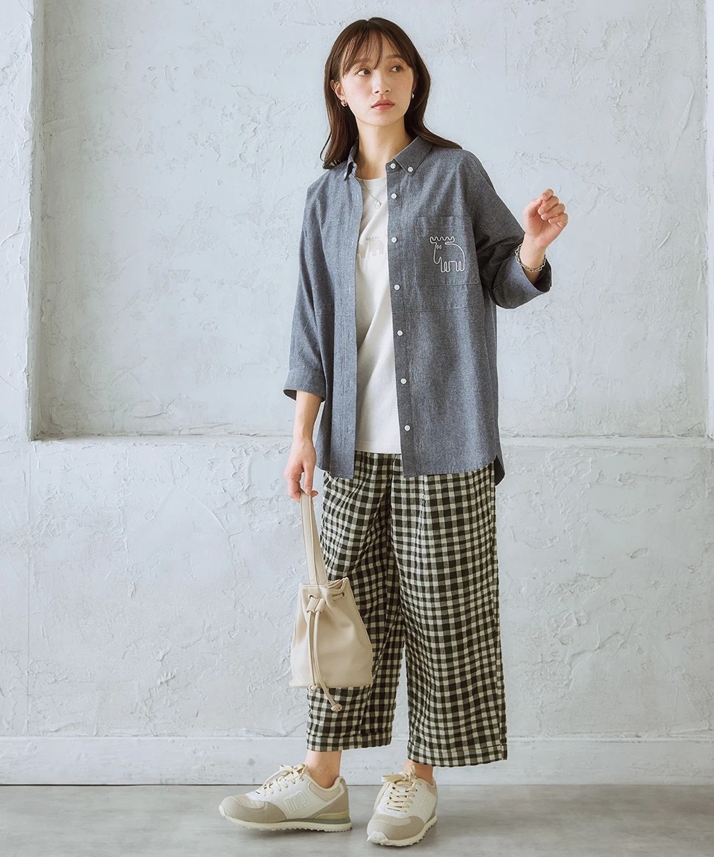 moz（モズ）9分丈裾ダブルワイドパンツ＜大きいサイズ有＞ 通販