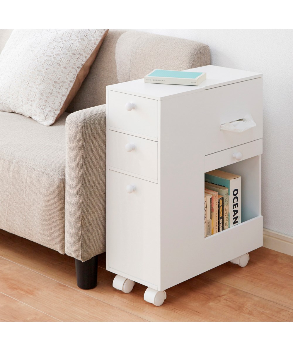 メイク道具がすっきり収まる！キャスター付きドレッサーワゴン 通販