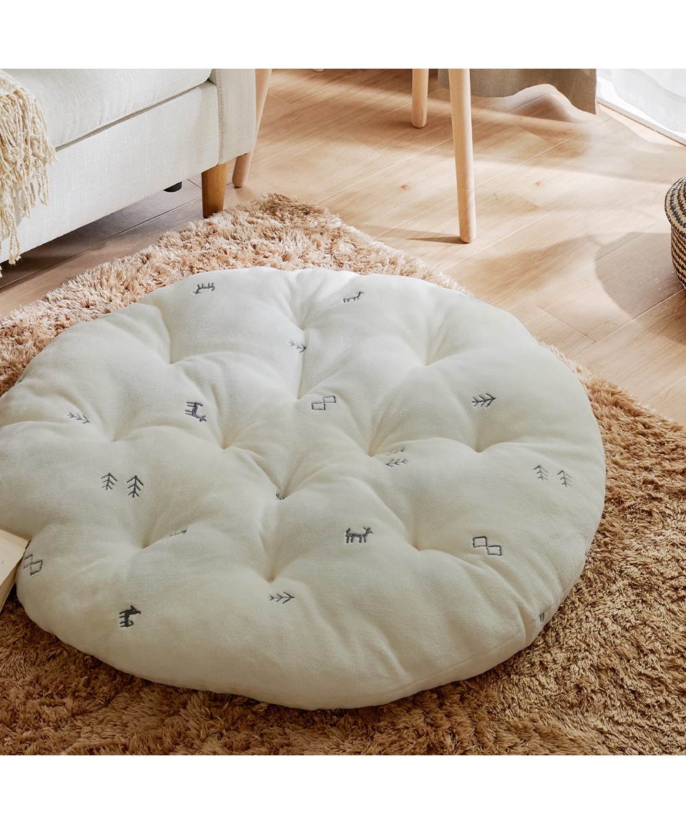 洗えるクッションラグ｜デザイン刺しゅう 通販【ニッセン】