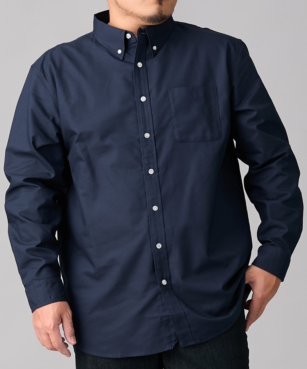 形態安定長袖ボタンダウンオックスフォードシャツ（肩まわり・お腹