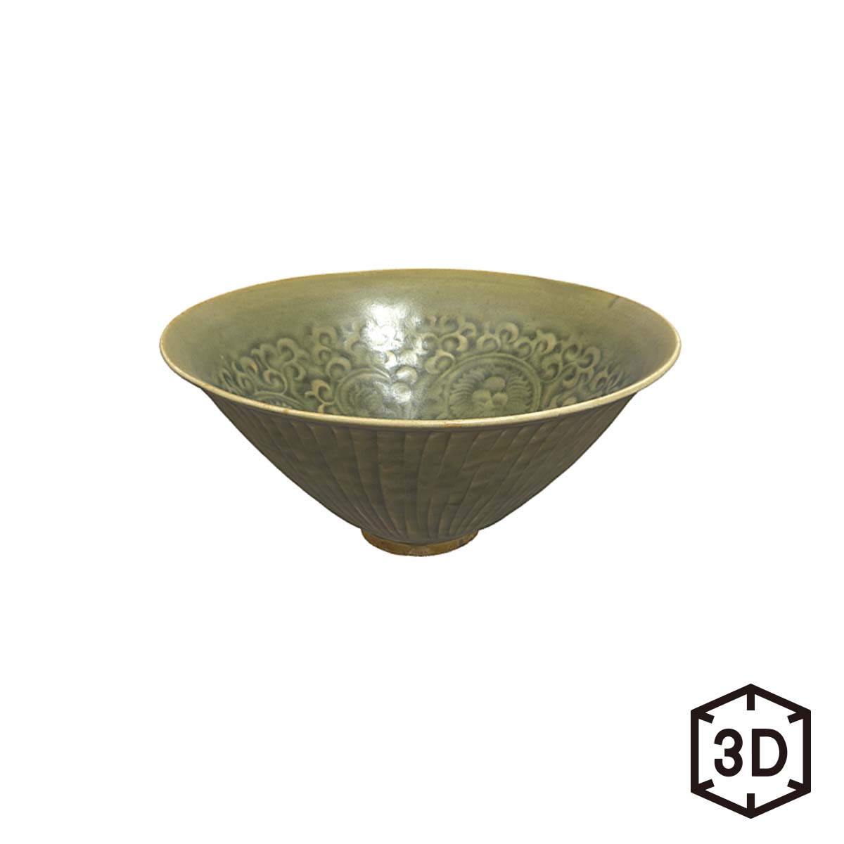 故宮精品網路商城- 北宋耀州窯青瓷印花菊花碗數位收藏