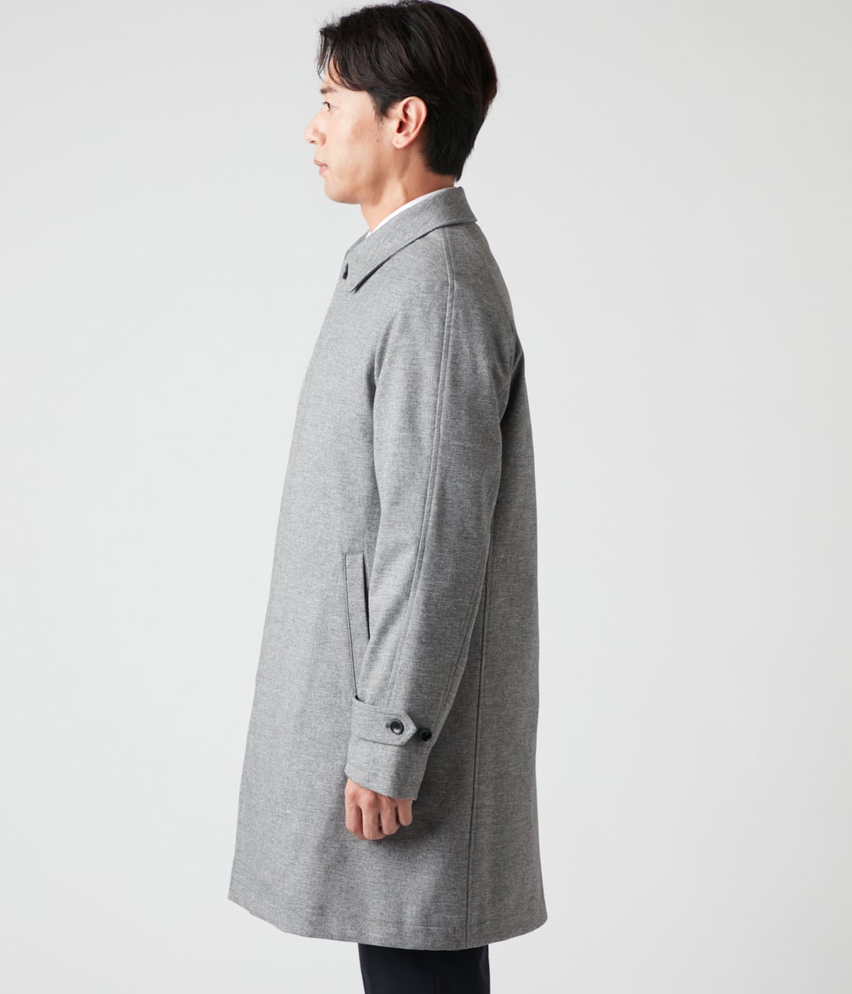 ストレッチ】サージ セミロングステンカラーコート(16383309-2024