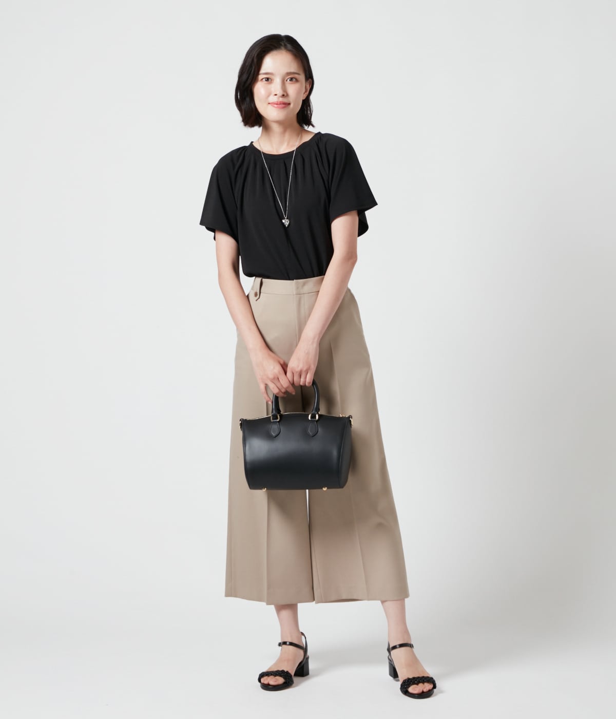 ウォッシャブルストレッチ ガウチョパンツ(71313401-2024