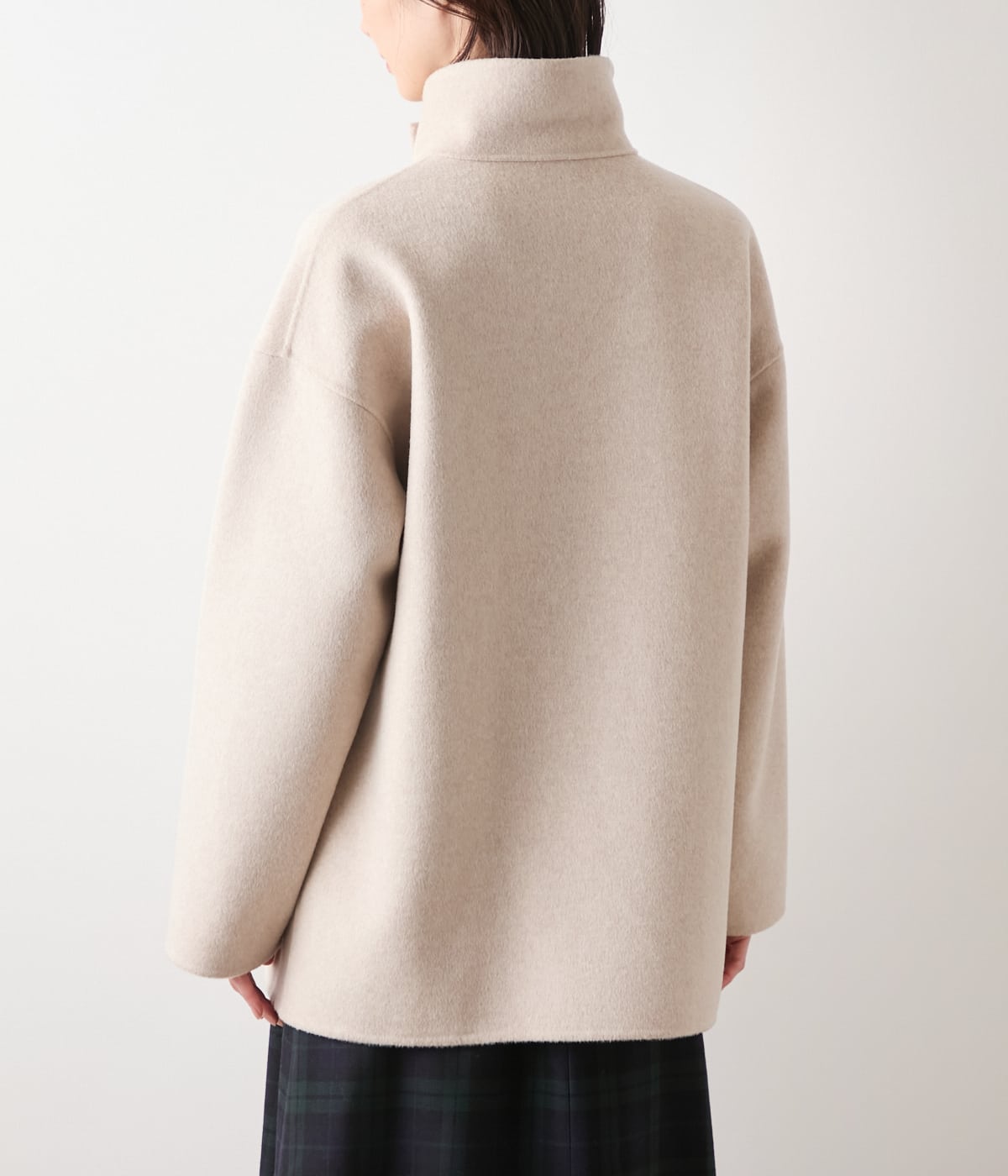 L】ウールナイロンリバー スタンドショートコート(54556170-2025