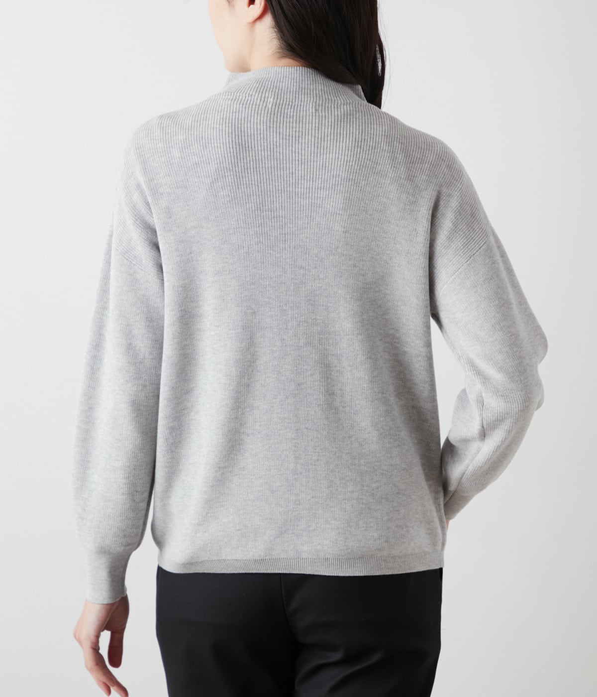 L】コットン片畦 ビルドネックプルオーバー(54715615-2025