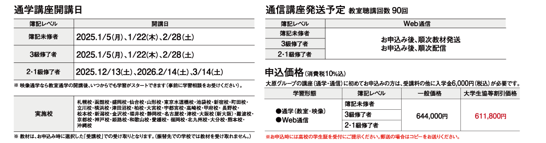 2027年合格目標】 高校生限定初学者合格コース 資格の大原 公認会計士講座