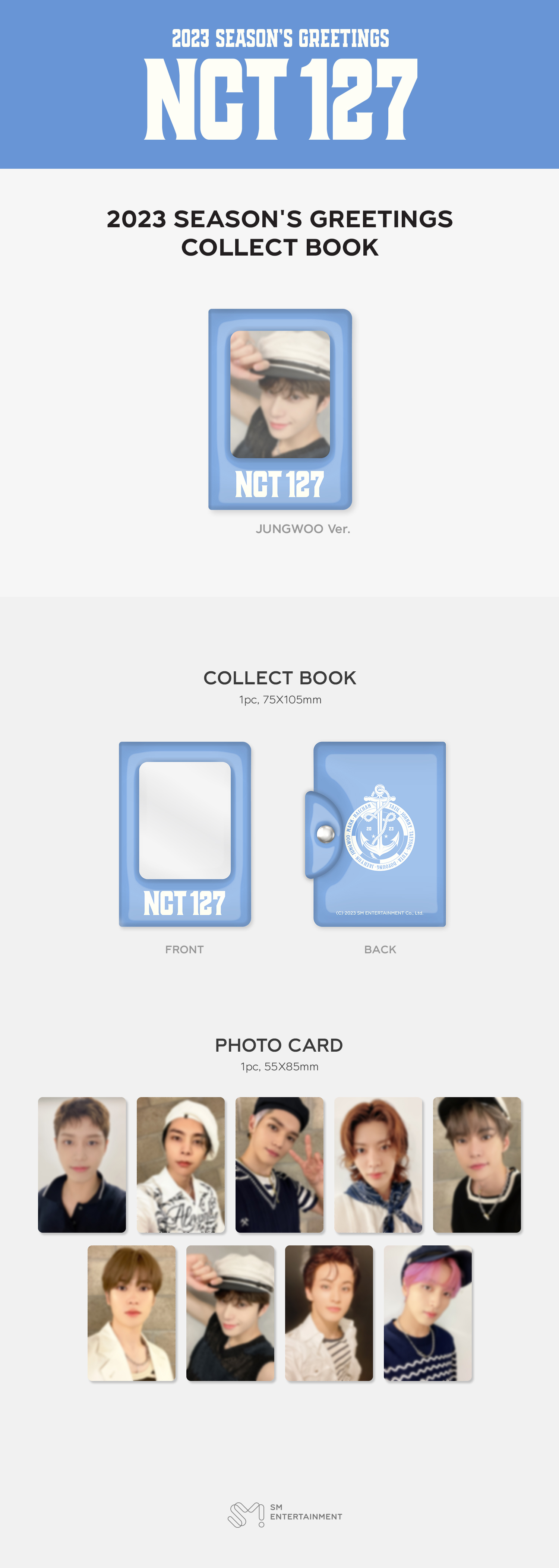 NCT 127 - 2023 SEASON'S GREETINGS PHOTO CARD COLLECT BOOK (Jungwoo