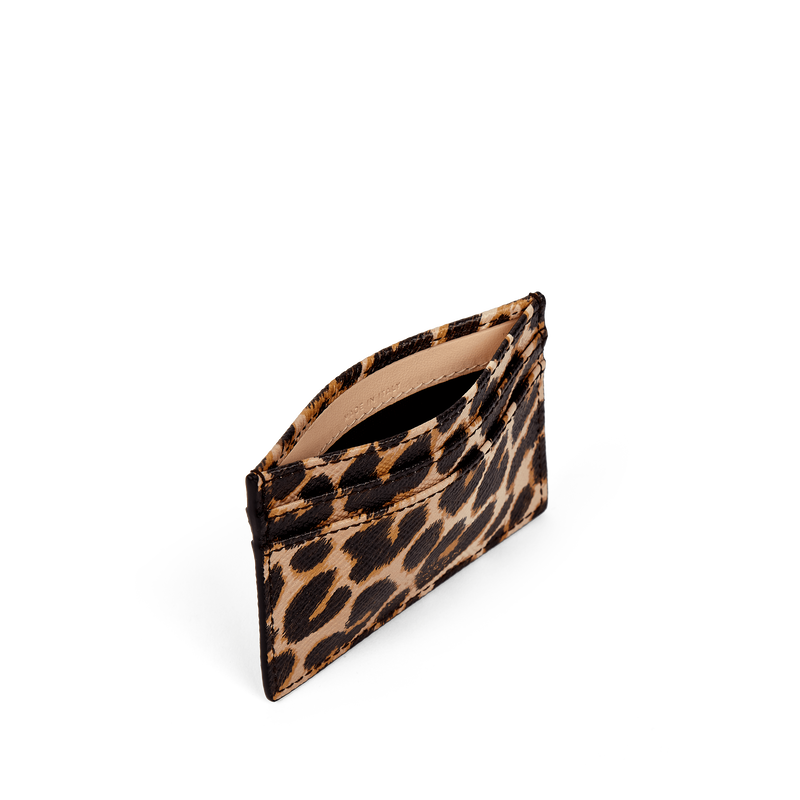 Flat Card Holder in Panama Leopard in leopard | Smythson