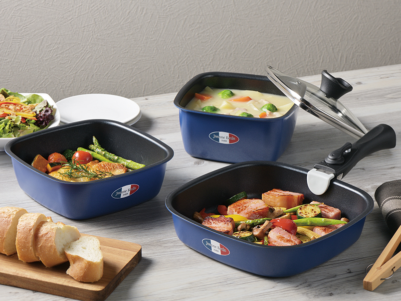 ジャンヌエコール 着脱ハンドル角型鍋3点セット | 株式会社タマハシ