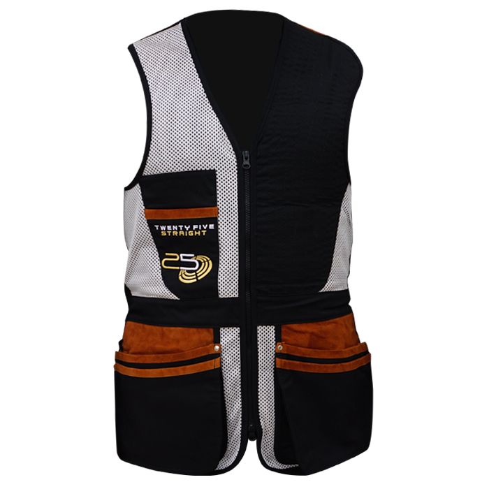 Shooting vest left handed 25 Straight Black / White - S.Nafpliotis