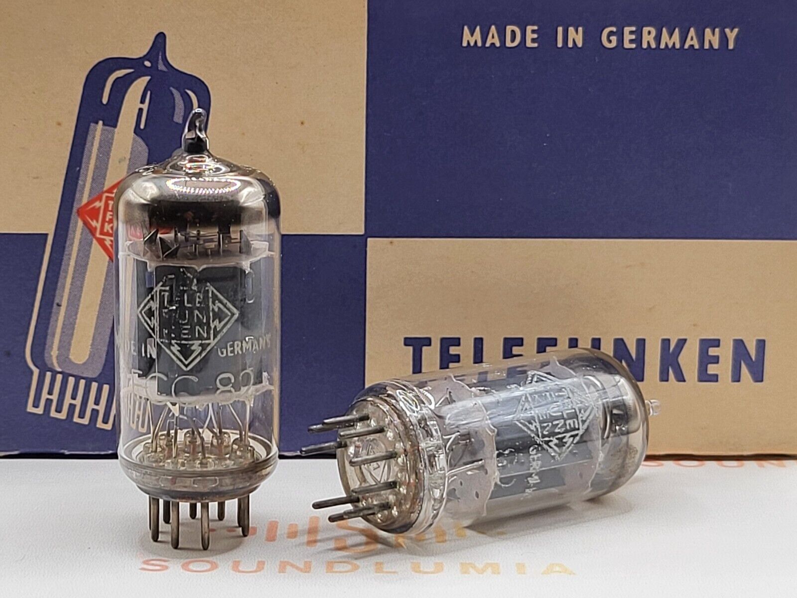 Telefunken ECC82 12AU7 Ribbed Plates ◇ Bottom Matched Pair