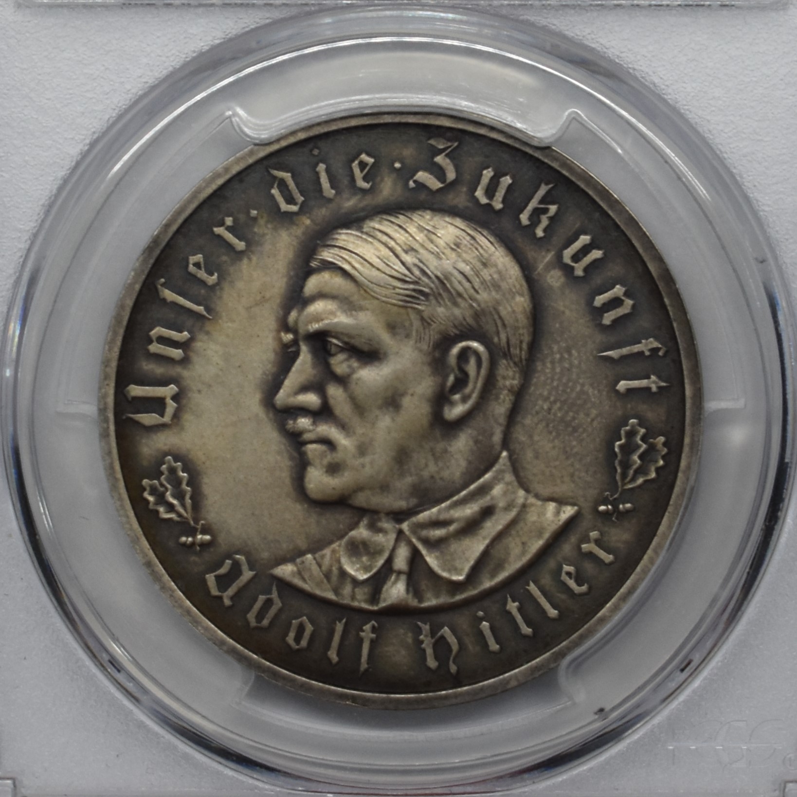 Sold】1933年 ナチス・ドイツ アドルフ・ヒトラー マット銀メダル SP65