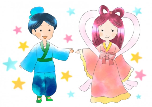 水彩風 織姫と彦星 七夕のイラスト | 無料イラスト素材｜素材ラボ