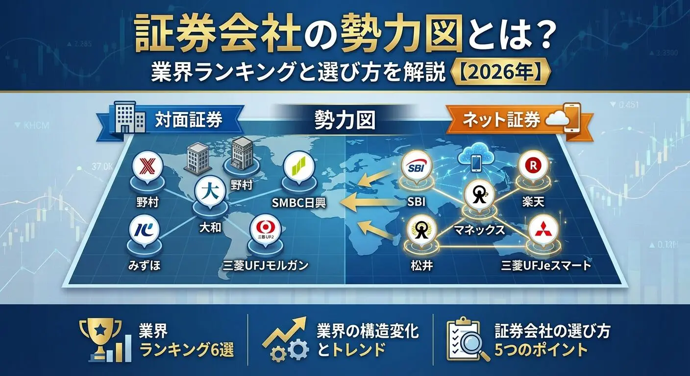 証券会社の勢力図とは？業界ランキングと選び方を解説【2026年