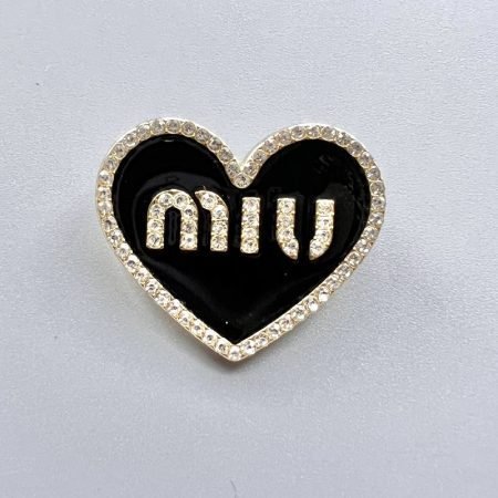 Gold tone Miu Miu Embellished heart brooch - Brooches for women