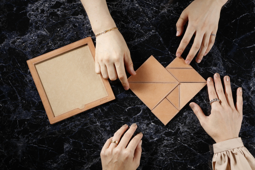 革から生まれた「タングラムパズル」で、お気に入りを見つけて