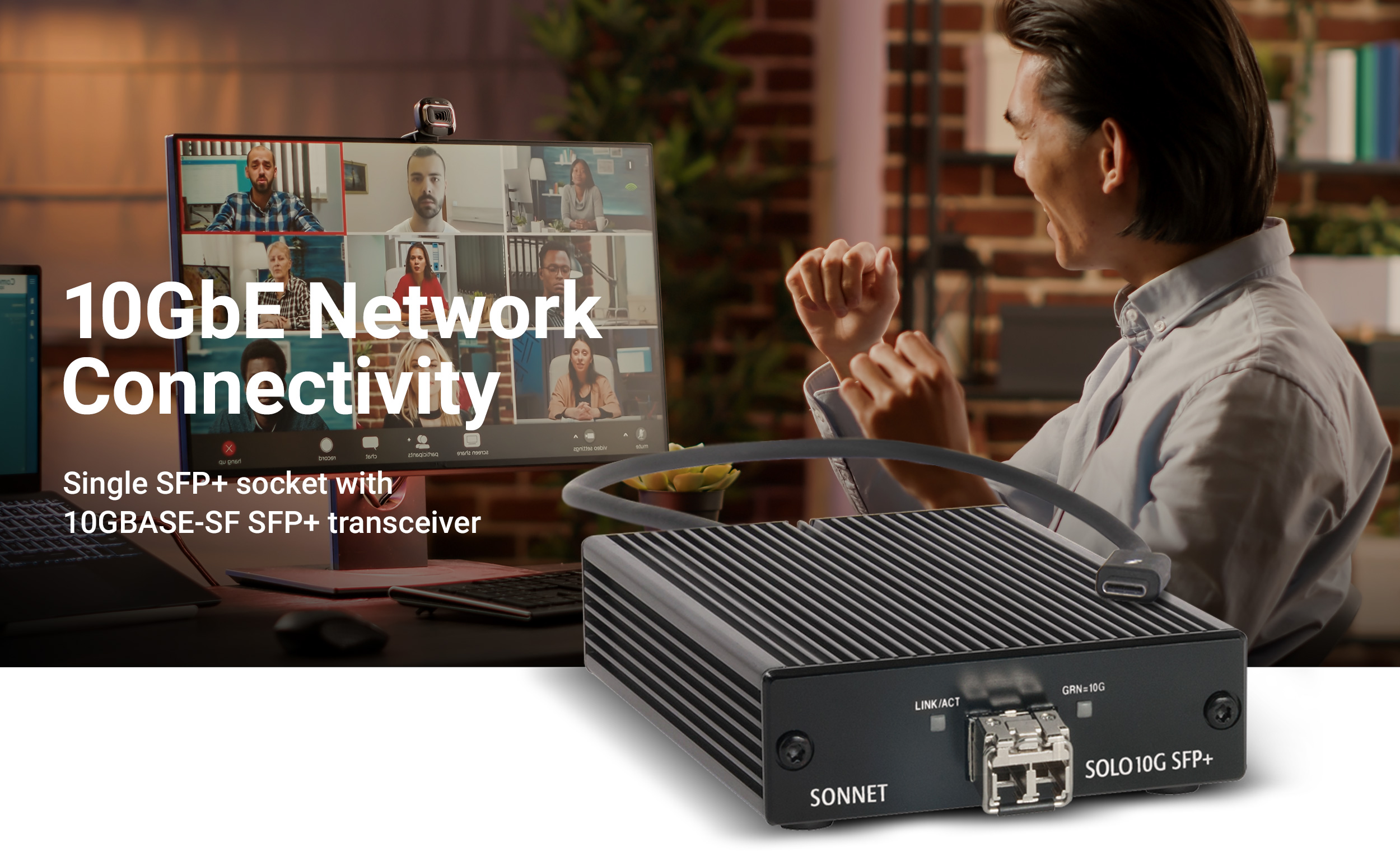 Solo10G SFP+ (10Gb Ethernet Thunderbolt Adapter) - SONNETTECH