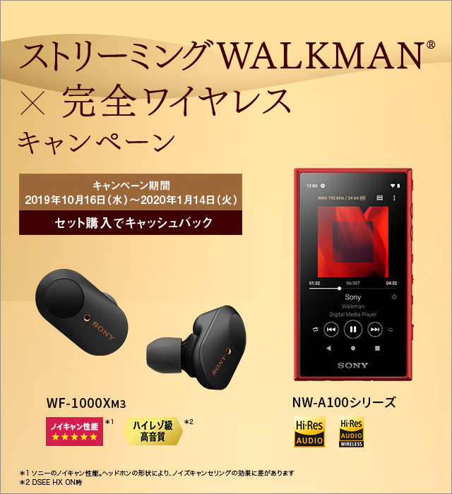 SONYウォークマンNW-A107+WF-1000XM3 ワイヤレスイヤホン Amazon.com