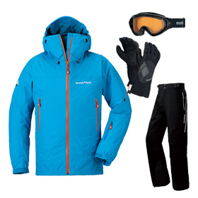 montbell/モンベル/パウダーライトジャケット上下セット Kid's ブルー