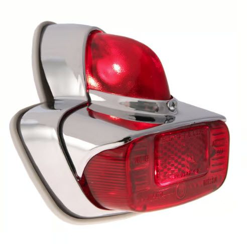 ScooterWest.com - TAILLIGHT ASSEMBLY CHROME ACORN STYLE VESPA VBB