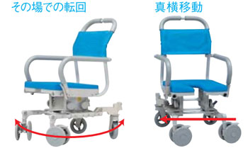 ウチエ シャワーラク四輪自在 シャワーキャリー・入浴用車椅子 | 快適