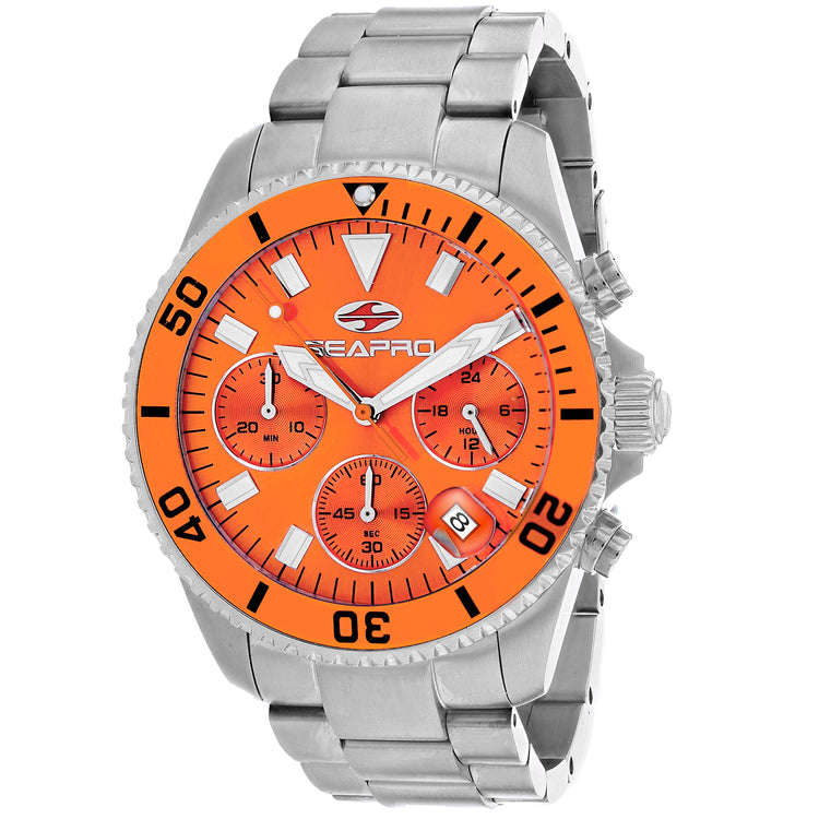 Seapro Men's Scuba 200 Chrono Orange Dial Watch - SP4355 – Seapro