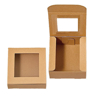 ケースN式 クラフト フィルム窓付:化粧箱net【紙箱/小箱/ギフト箱】