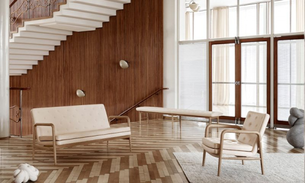 VLA76 フォイエ ラウンジチェア / オーク材オイル仕上げ レザー sif