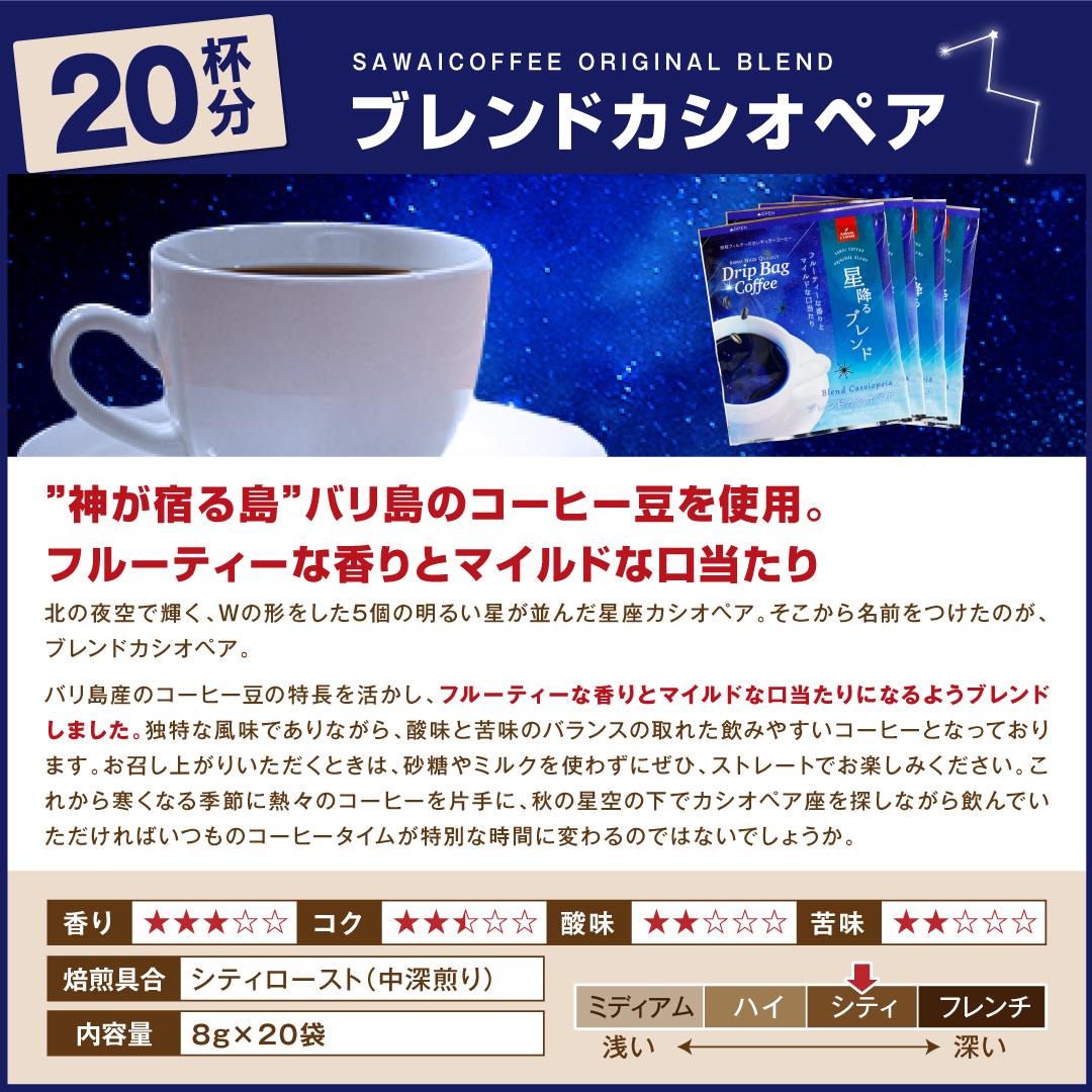 星降るブレンド＆カシオペア＆サザンクロス&星ロマン 飲み比べ3種60杯
