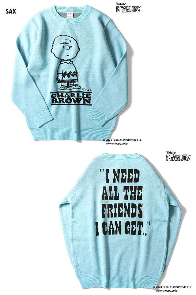 PEANUTSジャガードニットセーター「チャーリーブラウン」 HOUSTON