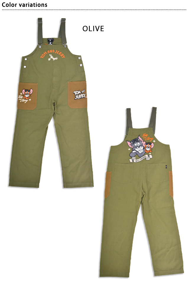 TOM＆JERRY×ネバーマインド 刺繍オーバーオール NEVER MIND TJN-2609