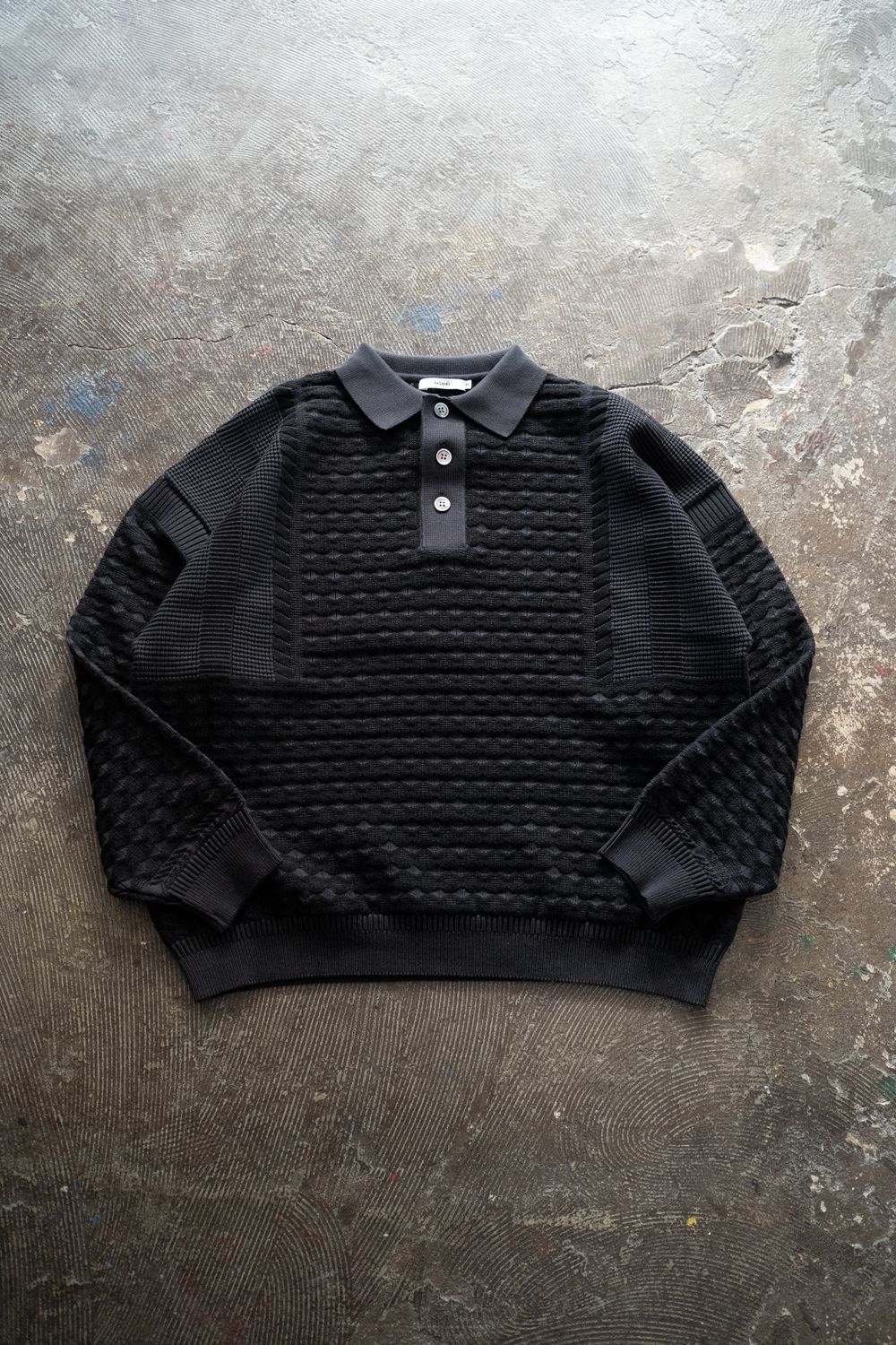YASHIKI - 【ラスト1点】【25AW】Rikka Knit Polo(DARK NAVY) | Salty