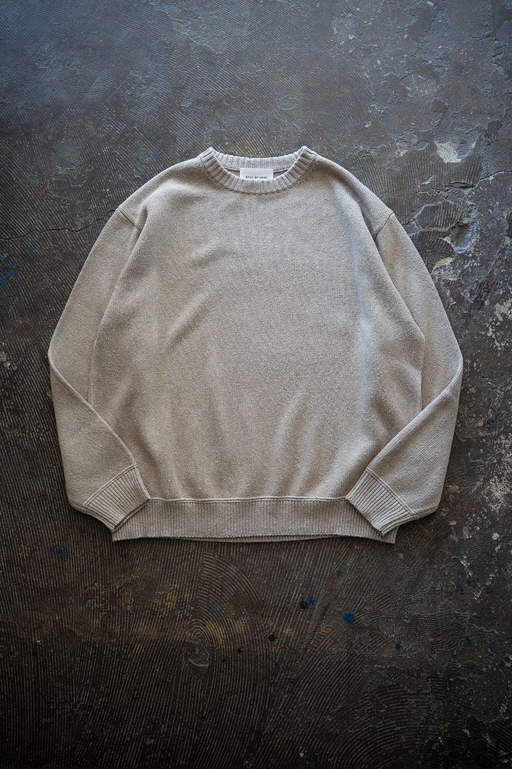STILL BY HAND - 【25AW】シルク×コットンクルーネックニット(SAND