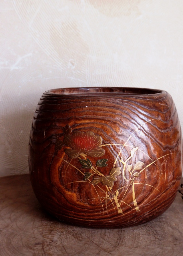 蒔絵火鉢 蒔絵手あぶり 民具 鉢カバーAntique Sam's Collection
