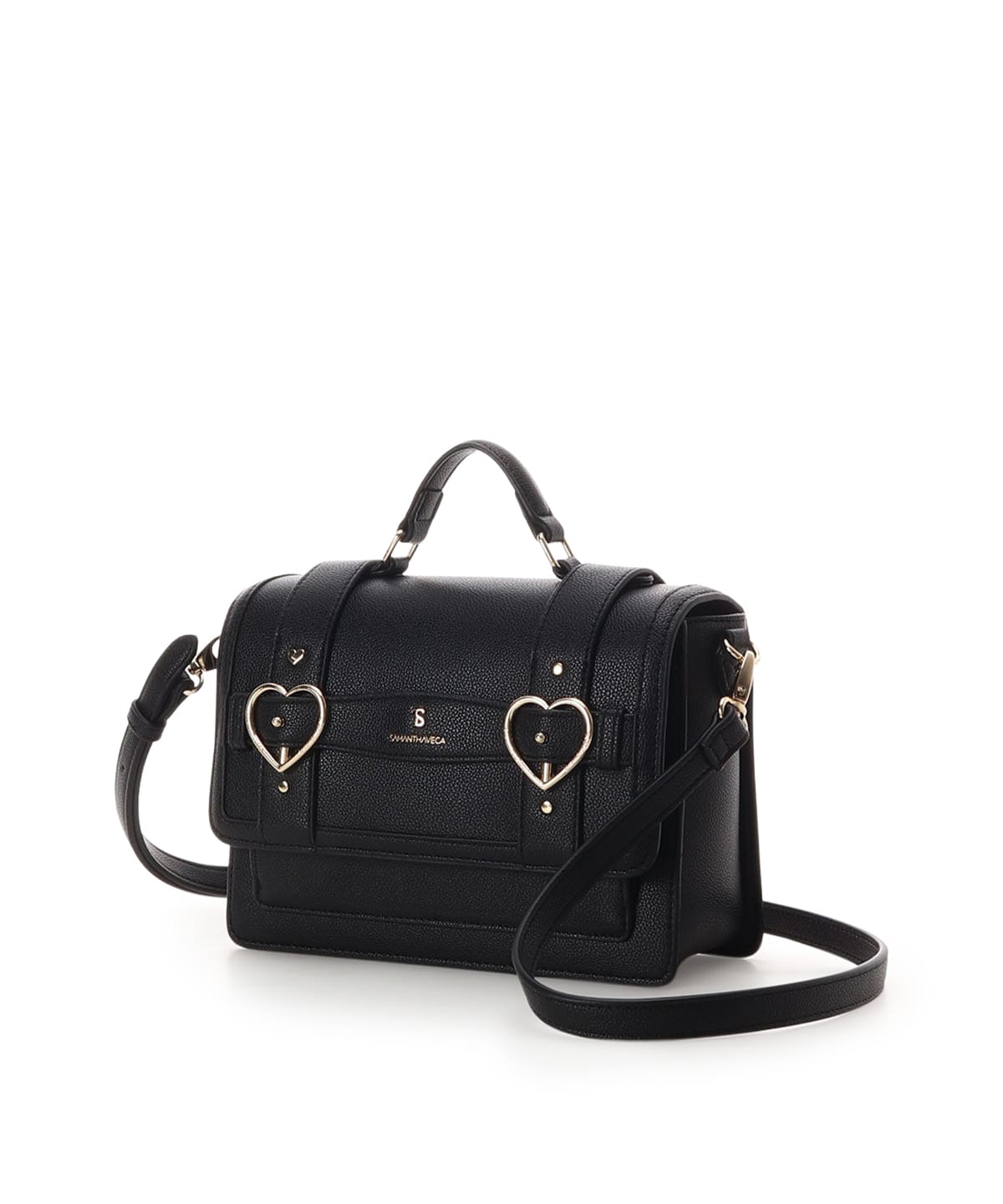 ハートベルトサッチェルショルダーバッグ(FREE ブラック