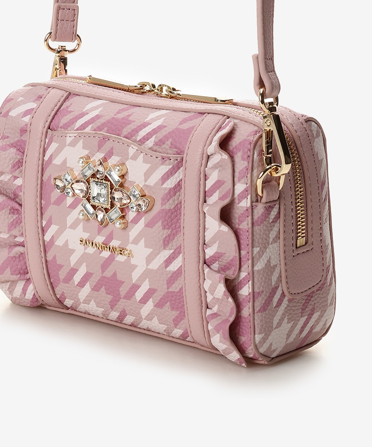 チェックビジューフリルショルダーバッグ(FREE ピンク): SAMANTHAVEGA