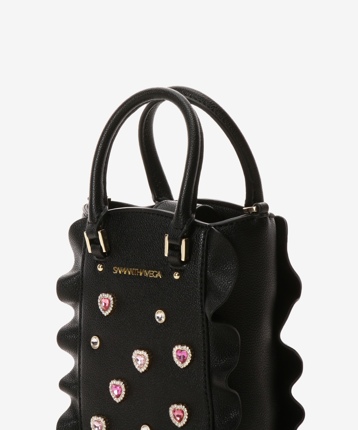 プチビジューフラッタースマホショルダー(FREE ブラック