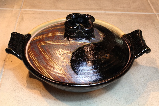 稲葉直人 土鍋 黒織部土鍋 線 5～6人用 山帰来～日々のくらし