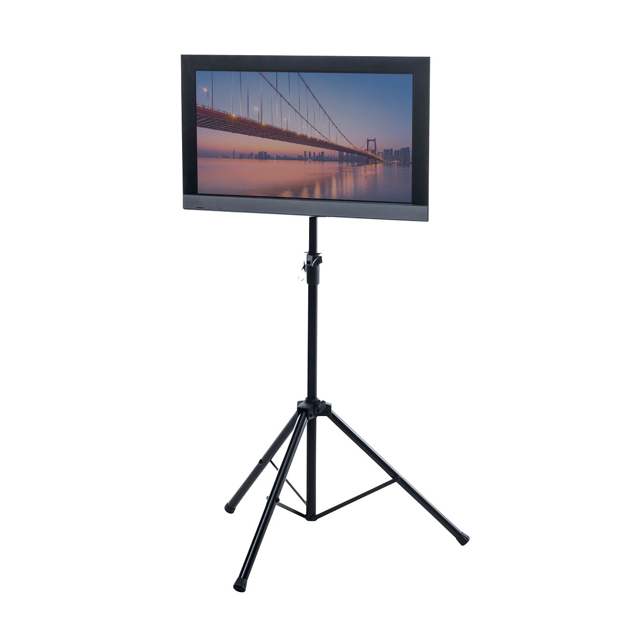 設置・折りたたみ収納が簡単にできる、三脚式モニタースタンドを発売