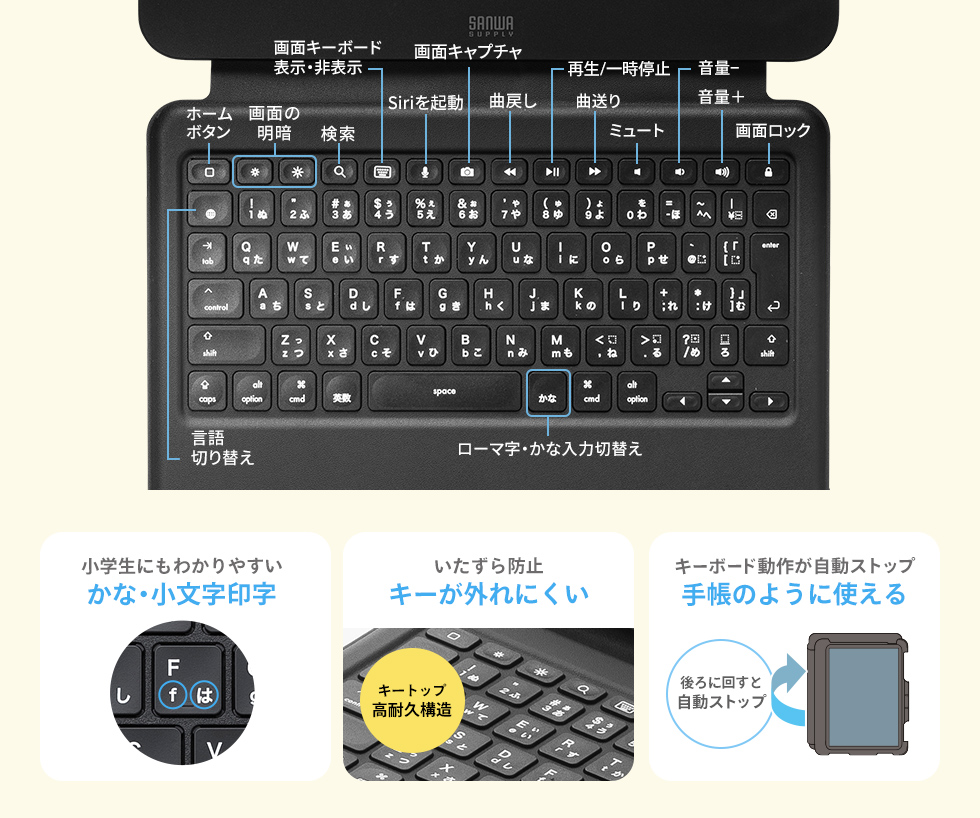 iPadをノートPCのように使えるiPadケース付きキーボードを発売