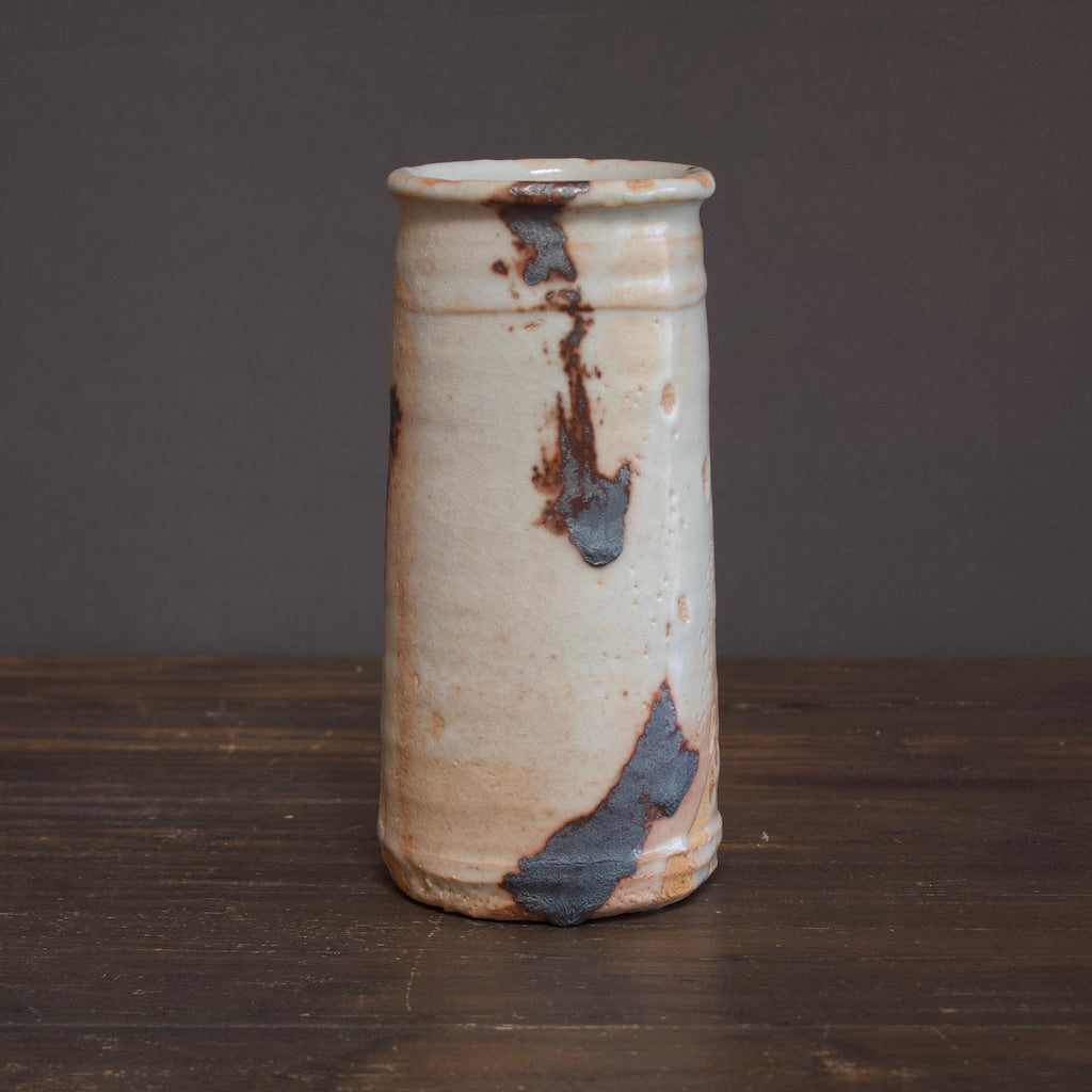 Shino Cylinder Flower Vase #NN169 by Shu Suzuki - Sara Japanese