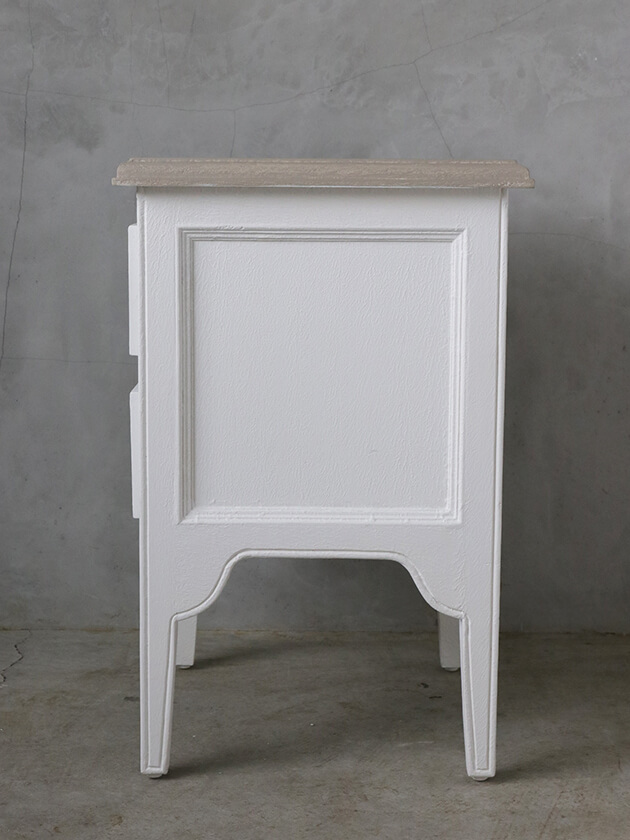 BLANC D'IVOIREサイドテーブルCHARLIEアンティークホワイトTOPヌアージュ