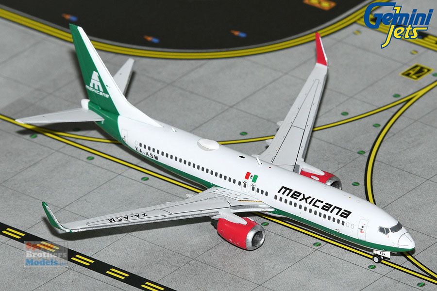 GEMGJ2266 1:400 Gemini Jets Mexicana B737-800 Reg #XA-ASM (pre