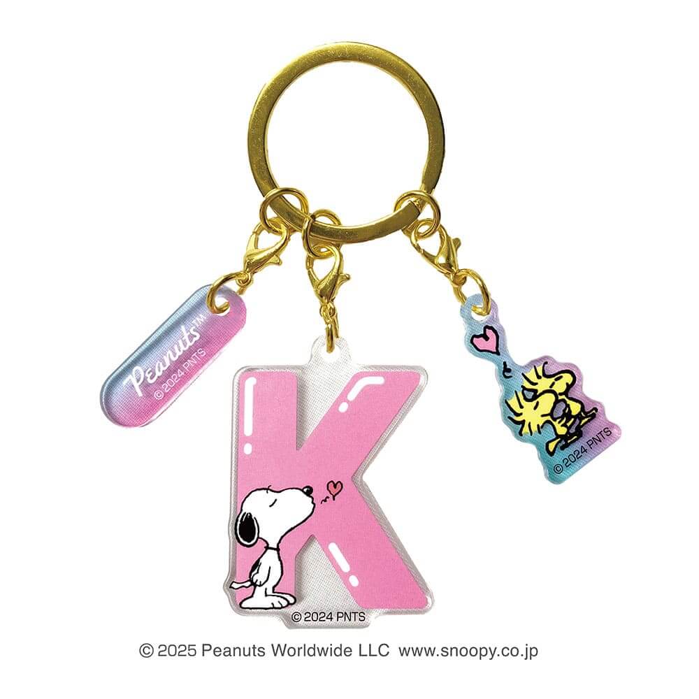 PEANUTS(ピーナッツ) イニシャル3連アクリルキーホルダー（K