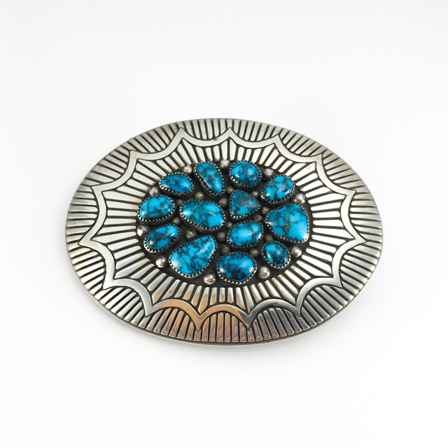 Lee Yazzie Lone Mt. buckle 022 | ターコイズ・メンズシルバー