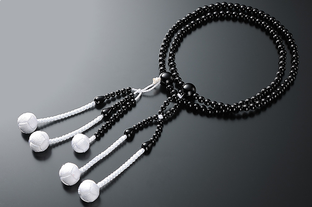 創価学会仏壇 SGI仏壇の金宝堂 高級天然石念珠【黒オニキス（ブラック
