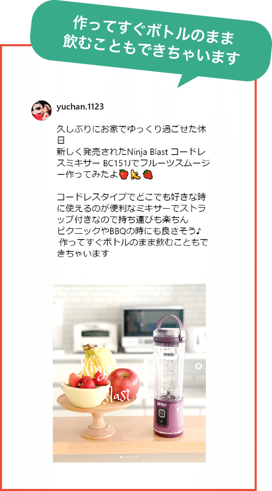 概要：Ninja BLAST ブラスト コードレスミキサー | Ninja（ニンジャ