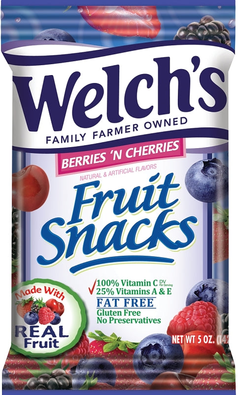 Welch's PIM05092 Fruit Snack, Blackberry, Blueberry, Cherry, Dark