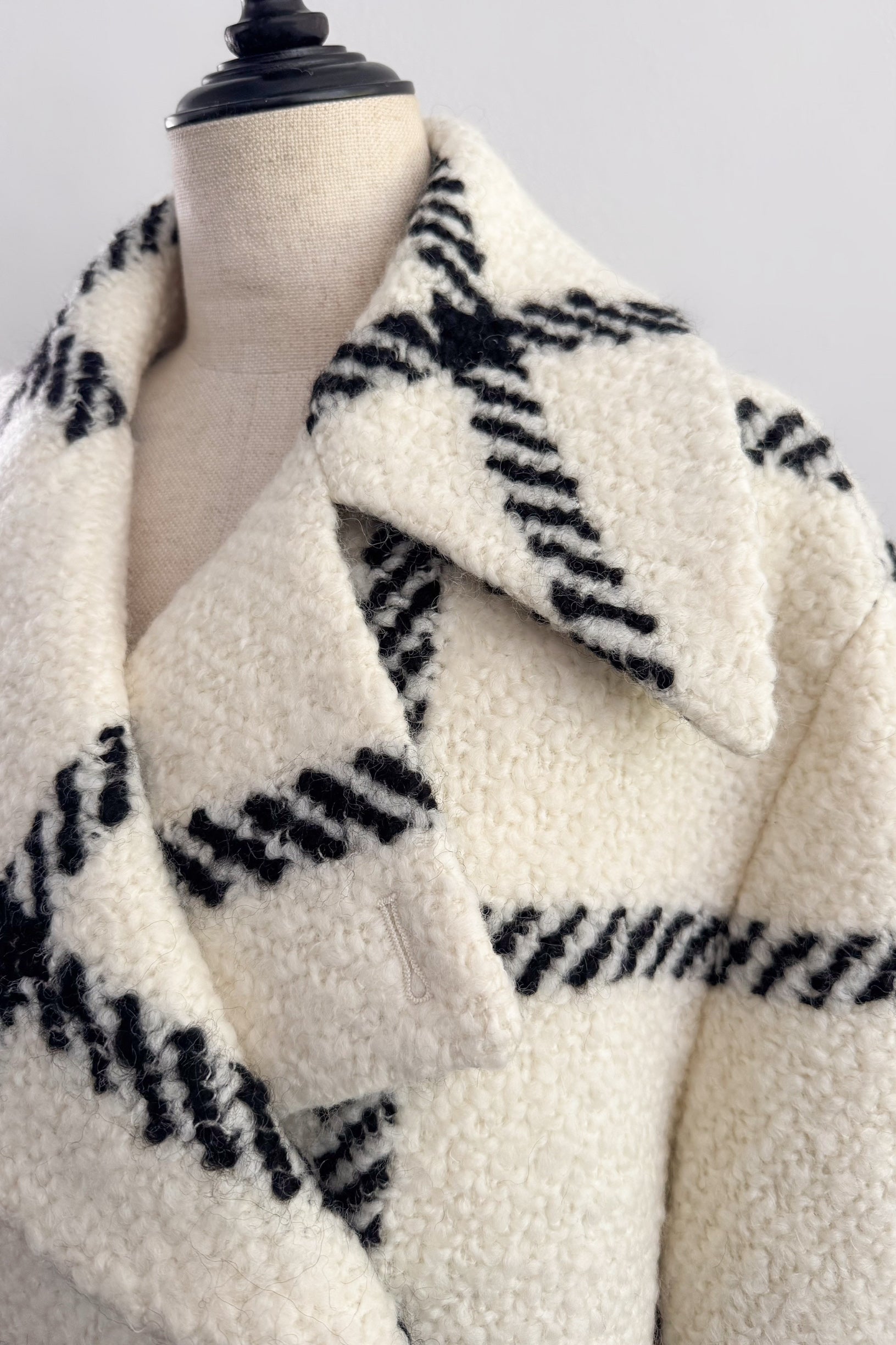 big check BISHU pure wool coat – shéller / シェリエ