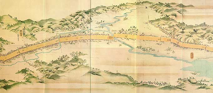 神明社：東海道分間延絵図 保土ヶ谷宿